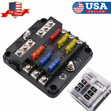 6 Way Car Boot Power Distribution 12-24V Blade Fuse Holder Box Block Panel Board picture