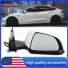 White Right Passenger Side Mirror Heated Power Fold For Tesla Model 3 2017-2023 picture