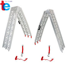 2*Aluminum Loading Ramp Arched For Motorcycle ATV/UTV Truck Lawnmower picture