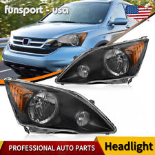 For 2007-2011 Honda CR-V CRV Headlights 07-11 Replacement Headlamps Black Amber picture