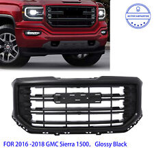 Fit 2016-2019 GMC Sierra 1500 Front Bumper Grille Glossy Black Grill picture