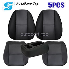 For Chevy Silverado 2007 2008-2014 Front Side Seat & Center Armrest Cover Black picture