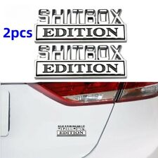 2x 3D SHITBOX EDITION Emblem Decal Badge Stickers for GM GMC Chevy 3.1