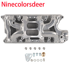 Polished Aluminum Air-Gap Dual Plane Intake Manifold For SBF Ford 260-289-302 picture