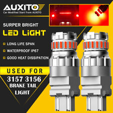 AUXITO 3157 Red LED Strobe Flashing Blinking Brake Tail Light/Parking Bulbs 2F3 picture