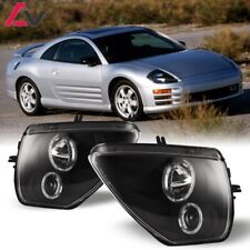 For 00-05 Mitsubishi Eclipse Projector LED Dual Halo Headlights Lamp Black/Clear picture
