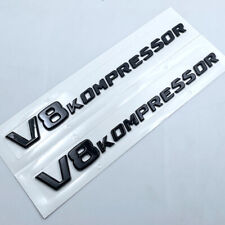 Gloss Black V8 KOMPRESSOR Emblem Side Fender Badge Logo Fits Mercedes Benz AMG picture