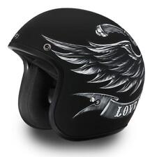 Brand New D.O.T. Daytona CRUISER W/ LOVE IT Black Vintage Motorcycle Bike Helmet picture