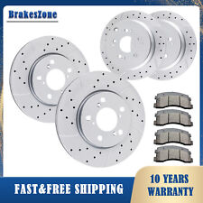296mm Front & 313mm Rear Brake Rotors Pads Fit for Honda Odyssey 05-10 Slotted picture