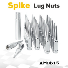 24 PCS 14x1.5 Spike Lug Nuts Chrome For Chevy Silverado Tahoe 4.4