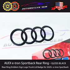AUDI e-tron Sportback Rear Ring Emblem GLOSS BLACK Sign Logo Trunk Lid etron picture