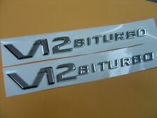 Pair of * V12 BITURBO * Badge Emblem Mercedes AMG S65 SL65 SL600 G65 BMW 760Li picture