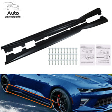 Side Skirts Rocker Panel Extension Kit Black For 16-Up Chevrolet Camaro T6 Style picture