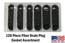 120 Piece Fiber Oil Drain Plug Gasket Assortment Kit - USA Made - 6 Washer Sizes picture