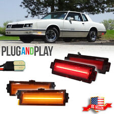 For 1981-1988 Chevy Monte Carlo SS Amber LED Front & Red Rear Side Marker Lights picture