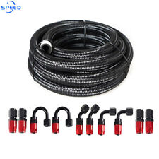 Universal AN10 Fitting Stainless Steel Nylon Braided Oil Fuel Hose Line Kit NEW picture