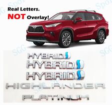 5PC Chrome Hybrid Highlander Platinum Letter Emblem 2020+Toyota Highlander picture
