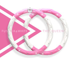 2024 Car Steering Wheel Cover with Bling Diamond for Women Girl Cute Pink&White picture
