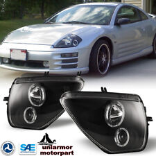 For 00-05 Mitsubishi Eclipse Dual Projector LED Halo Headlights Headlamp Black picture