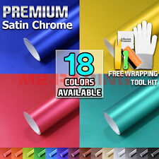 Premium Satin Chrome Matte Metallic Vinyl Wrap Sticker Sheet Film Bubble Free picture