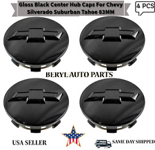 4 x BLACK Chevy Suburban Tahoe Center Caps 9596403 3.25 18 20 22 inch  Wheels picture