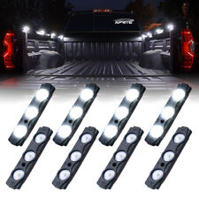 Xprite 8 Pods White LED Rock Lights Kit Car Truck Bed Lighting Neon Light Strips picture