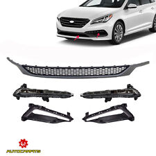 Fits Hyundai Sonata Sport 2015-2017 Front Lower Grille & LED Fog Light DRL Set picture