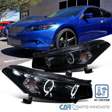 Fits 2008-2012 Honda Accord Coupe Smoke LED Halo Projector Headlights Headlamps picture