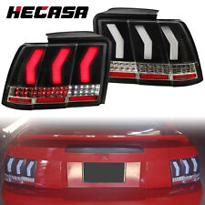 HECASA LED Tail Lights For 99-04 Ford Mustang Black Sequential Brake Lamps picture