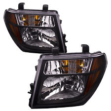 Headlights Set Black w/Clear Lens Fits 05-08 Nissan Frontier / 05-07 Pathfinder picture