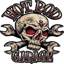 Hot Rod Garage Skull Decal picture