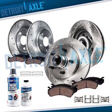 2WD 5 LUG Front Rear DRILLED Rotors Ceramic Brake Pads for 2000-2003 Ford F-150 picture