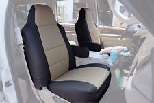 FOR FORD EXCURSION 2000-2005 BLACK/BEIGE CUSTOM MADE FIT FRONT SEAT COVERS picture