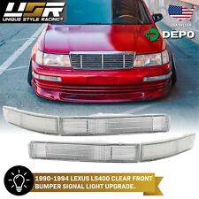 DEPO JDM Clear Front Bumper Signal Light Pair For 1990-1994 Lexus LS400 / LS 400 picture