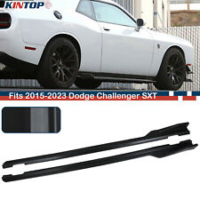 Fits 15-23 Dodge Challenger SXT Side Skirts Rocker Panel Extension Matte Black picture