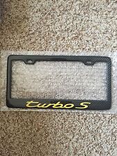 Real Handmade Carbon Fiber License Plate Frame Porsche 911 Turbo S Yellow picture
