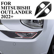 2Pcs Carbon Fiber Front Fog Light Lamp Cover Trim For Mitsubishi Outlander 2022+ picture