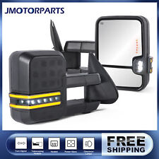 Tow Mirrors Power Heated w/ Running Light For 03-06 GMC Sierra Chevy Silverado picture