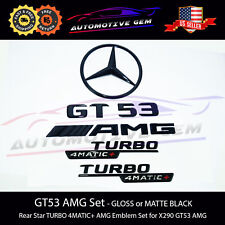 GT53 AMG TURBO 4MATIC+ Plus Star Emblem Black Badge Combo Set for Mercedes X290 picture