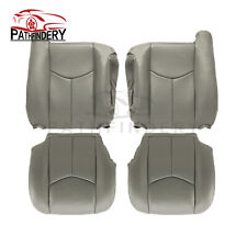 Front Leather Seat Cover Gray For 2003 2004 2005-2007 Chevy Silverado GMC Sierra picture