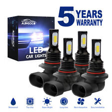 9005 9006 10000K Super White Bright LED Headlights Kit Combo Bulbs HIGH/LOW Beam picture