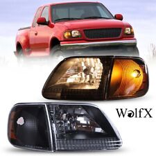 For 1997-2003 Ford F-150/1997-2002 Expedition Headlights Black Corner Headlamps picture