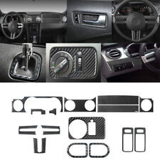 15Pcs For Ford Mustang 2005-2009 Carbon Fiber Full Interior Kit Set Trim Cover picture