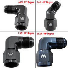 4AN 6AN 8AN 10AN 90 Degree Fitting Female to Male Swivel Adapter Black Aluminum picture