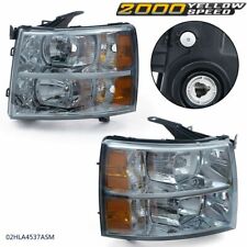Fit For 07-13 Chevy Silverado 1500 2500HD Black Smoke Headlights Left & Right picture