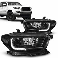 Headlights Headlamps Black Housing White Reflector For 2016-2022 Toyota Tacoma picture