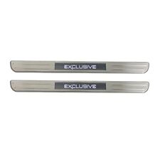 Door Sill Scuff Plate Illuminated for VW EOS Exclusive Steel Silver 2 Pcs picture