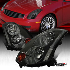 Fit 2003-2005 Infiniti G35 2Dr Coupe Smoke Lens Headlights Head Lamps Left+Right picture