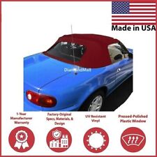 1990-05 Mazda Miata Convertible Soft Top w/DOT Approved Plastic Window BURGUNDY picture