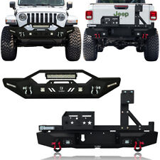 For 2020-2024 Jeep Gladiator JT Front Rear Bumper with Spare Tire Rack+Light picture